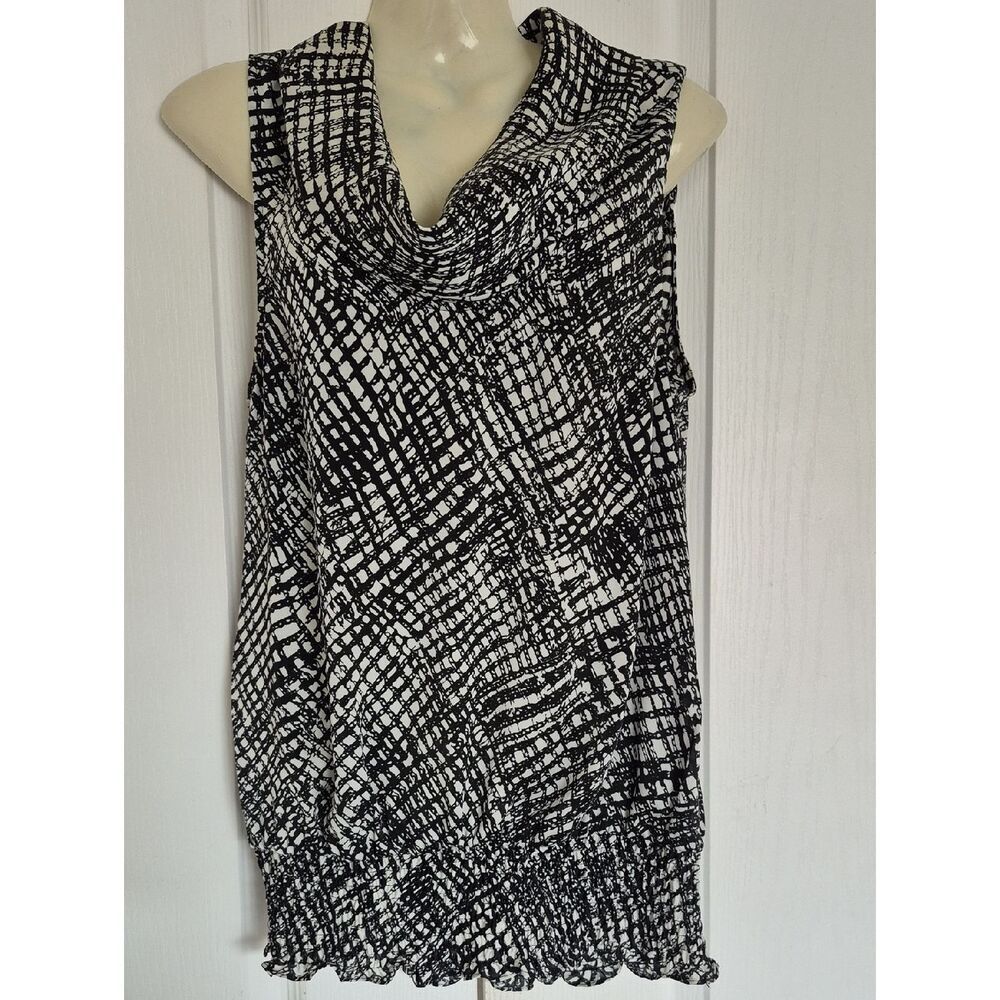 Michael Kors Black & White Cowl Neck Sleeveless Camisole